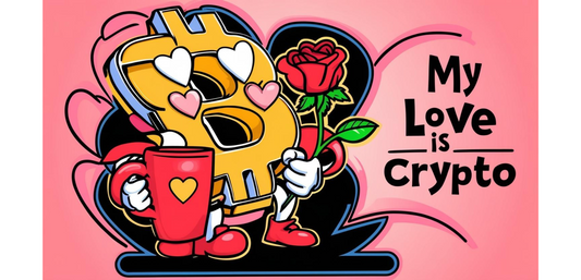 Color mug interior Valentine's Day Bitcoin My love is Crypto